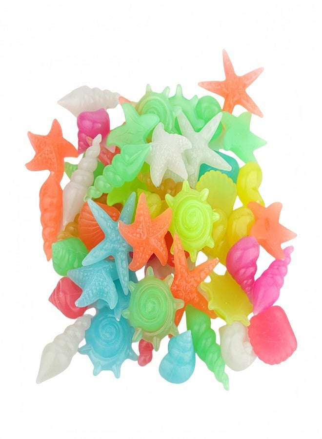 SUSOYAOCHEN 50PCS Luminous Stone, Glow in The Dark Conch Starfish,Glowing Rocks Fish Tank for Swimming Pool Aquarium Plant Pots Bonsai Walkway Driveway Garden Decoration - Image 1